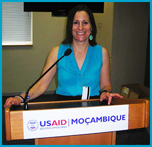 wendy-at-podium Wendy in Mozambique
